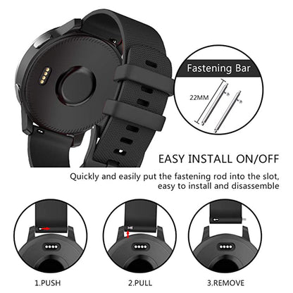 Pas Techsuit W006 za Samsung Galaxy Watch / Huawei Watch Series, 20mm, Črna