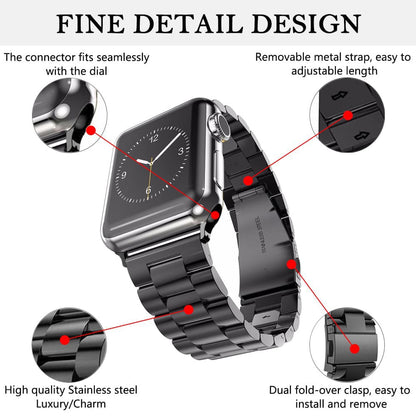 Techsuit W036 Strap for Apple Watch 49mm / 46mm / 45mm / 44mm / 42mm Series, Black