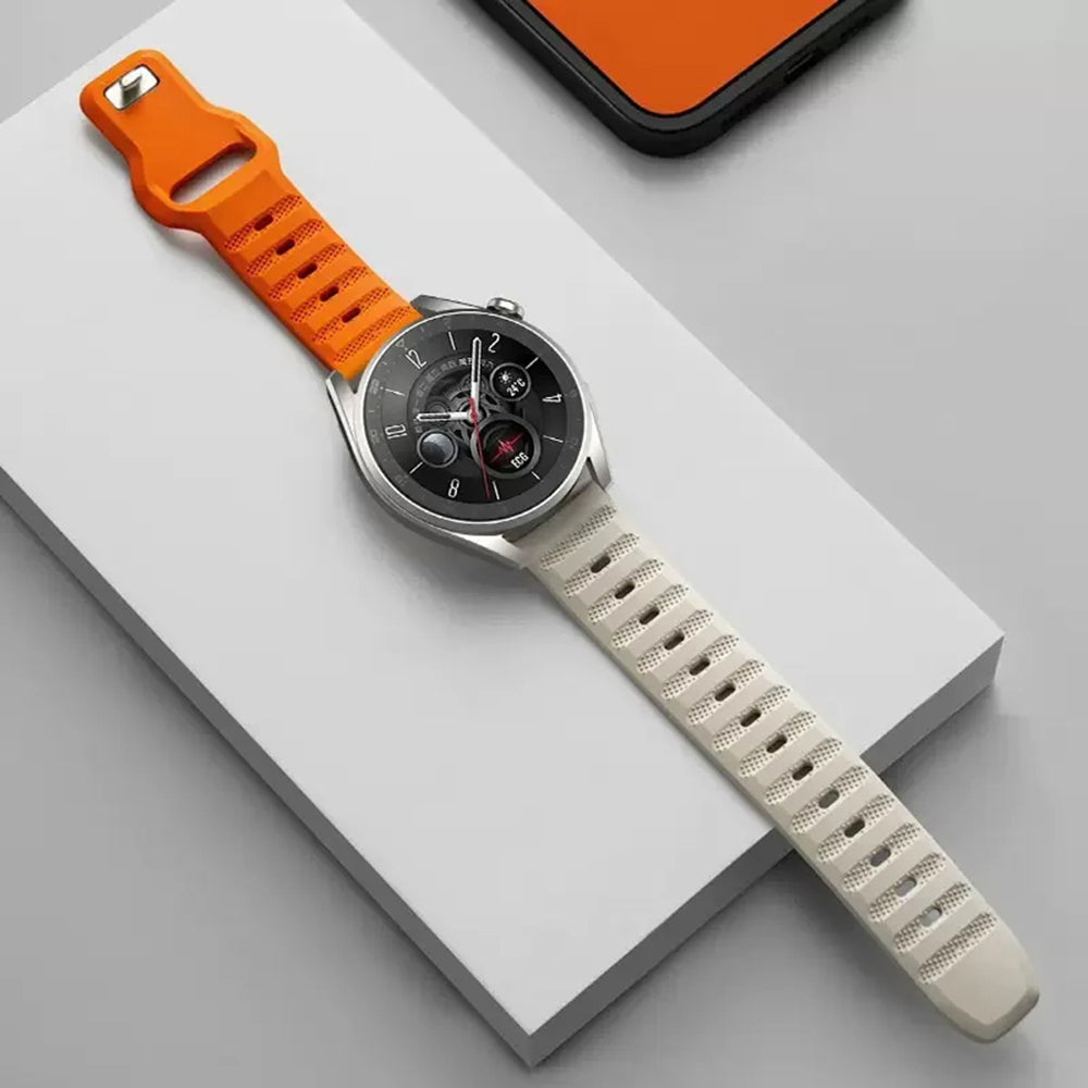 Pas Techsuit W050 za Huawei Watch / Xiaomi Watch Series, 22mm, Oranžno Bež