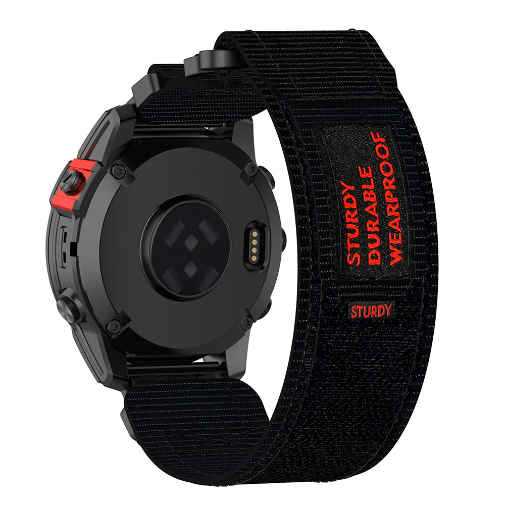 Pas Techsuit W057 za Garmin Watch Fenix / Forerunner Series, 22mm, Črna