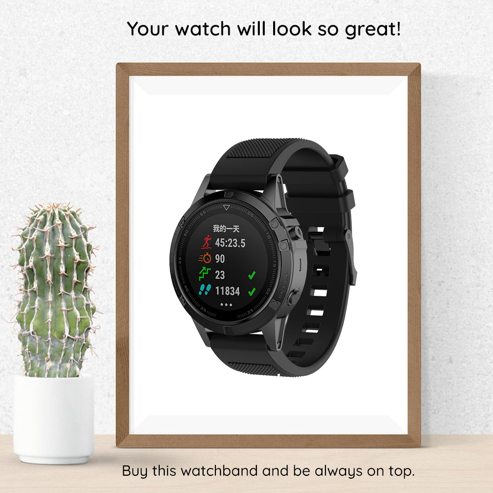 Pas Techsuit W058 za Garmin Instinct / Approach / Fenix Watch Series, 20mm, Črna