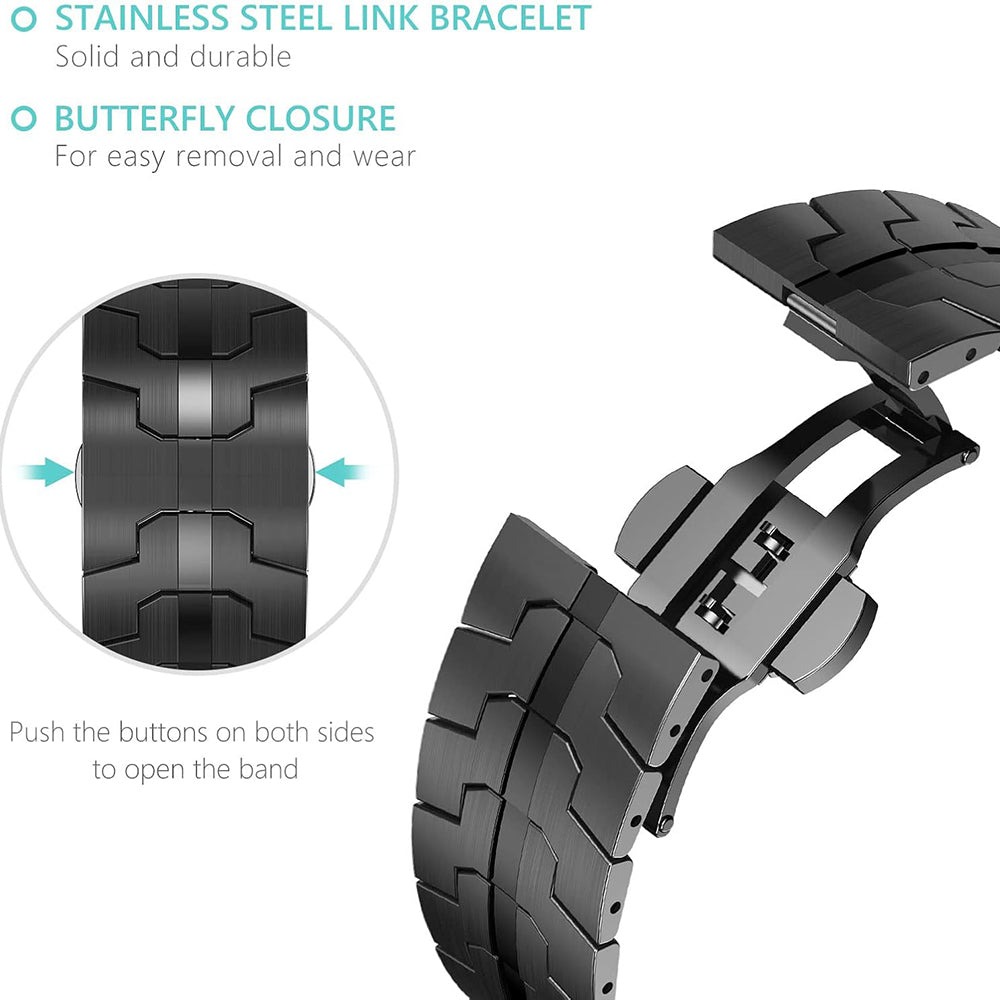 Pas Techsuit W063 za Apple Watch 49mm / 46mm / 45mm / 44mm / 42mm Series, Črna