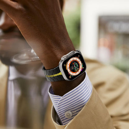 Pas Techsuit W063 za Apple Watch 49mm / 46mm / 45mm / 44mm / 42mm Series, Črno Oranžen