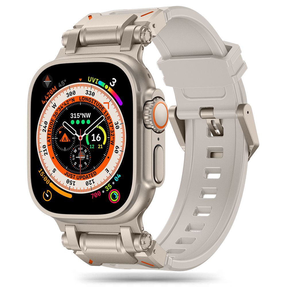 Pas Techsuit W064 za Apple Watch 49mm / 46mm / 45mm / 44mm / 42mm Series, Srebrn.