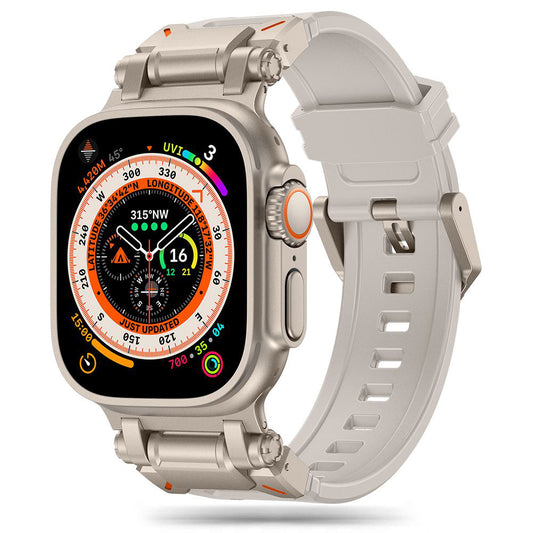 Pas Techsuit W064 za Apple Watch 49mm / 46mm / 45mm / 44mm / 42mm Series, Srebrn.