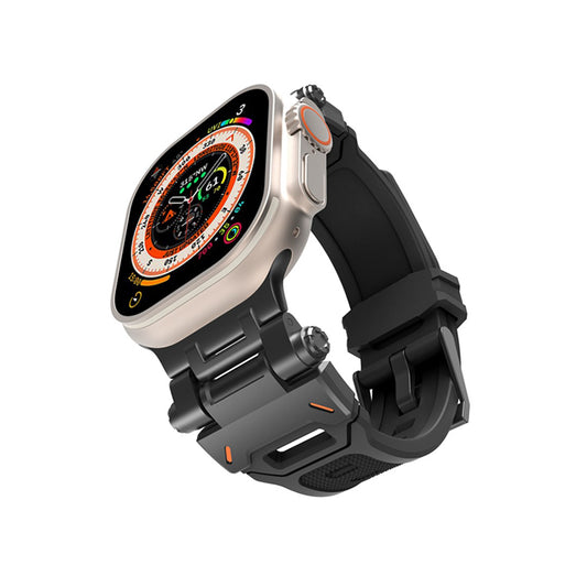Pas Techsuit W064 za Apple Watch 49mm / 46mm / 45mm / 44mm / 42mm serije, črn