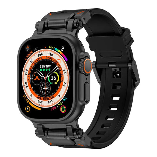 Pas Techsuit W064 za Apple Watch 49mm / 46mm / 45mm / 44mm / 42mm serije, črn
