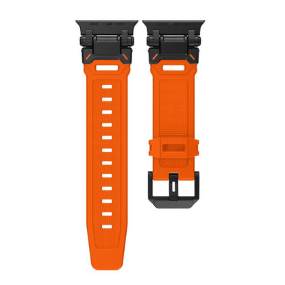 Techsuit W064 Strap for Apple Watch 49mm / 46mm / 45mm / 44mm / 42mm Series, Black Orange