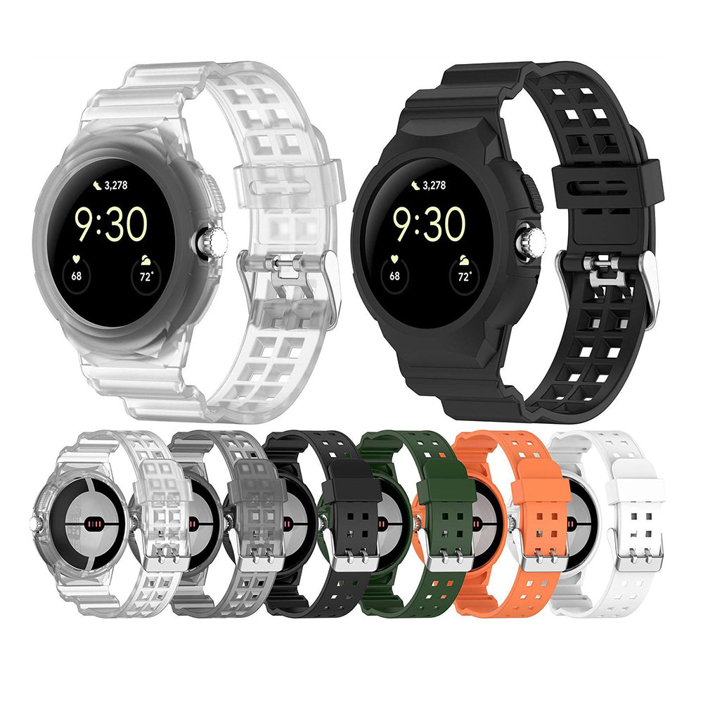 Pas Techsuit W065 za Google Pixel Watch 3 41mm / Watch 2 / Watch, Črna