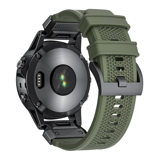 Pas Techsuit W068 za Garmin Watch Fenix / Forerunner / Approach Series, 22mm, Črno oranžen