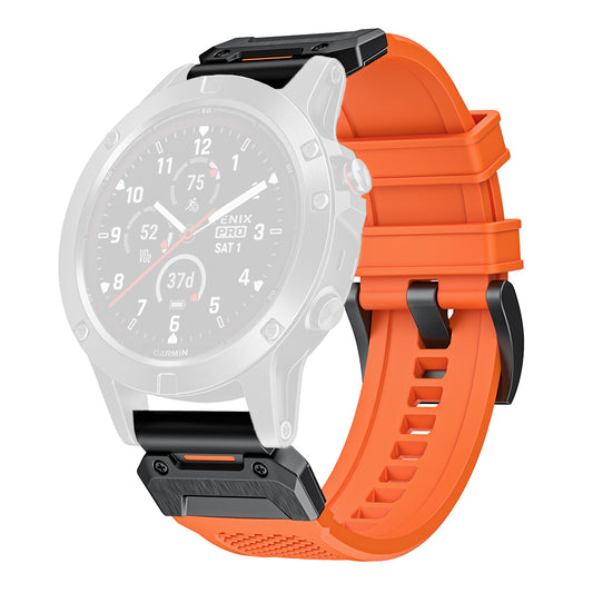 Pas Techsuit W068 za Garmin Watch Fenix / Forerunner / Approach Series, 22mm, Črno oranžen