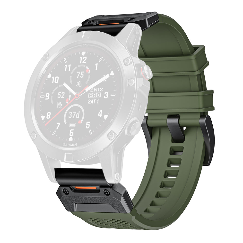 Pas Techsuit W068 za Garmin Watch Fenix Series, 26mm, Črno zelen