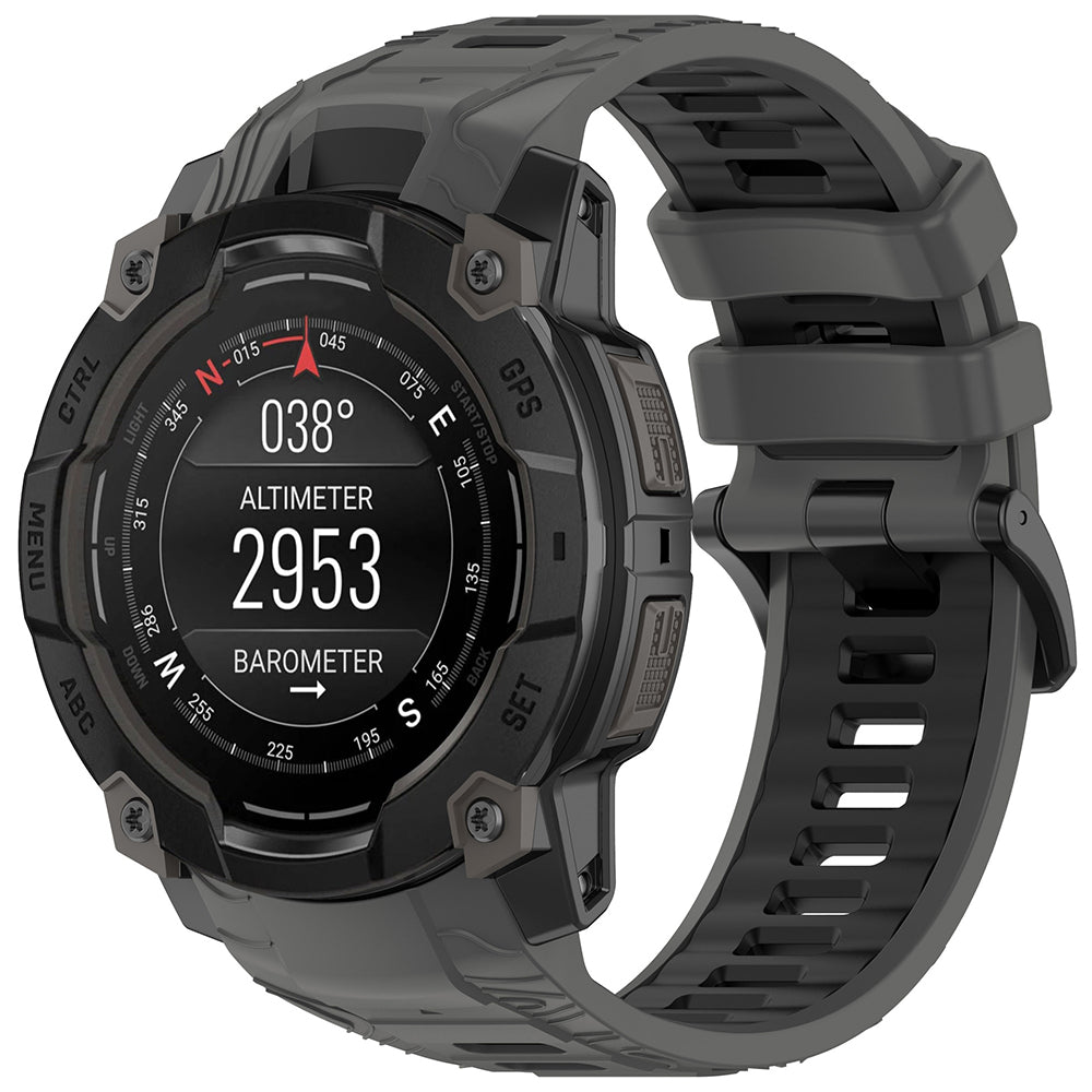Pas Techsuit W077 za Garmin Instinct 3 45mm Solar / Instinct 3 45mm, Siv