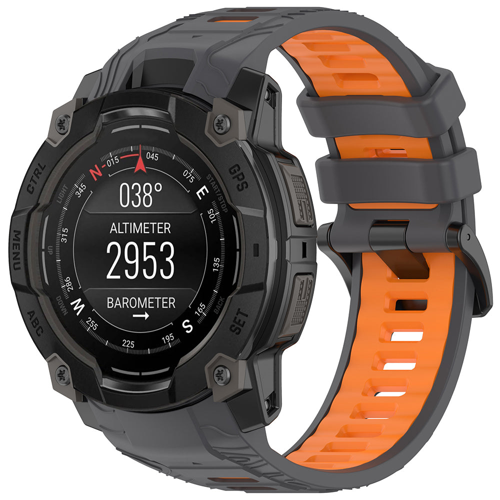 Pas Techsuit W077 za Garmin Instinct 3 45mm Solar / Instinct 3 45mm, Sivo Oranžen