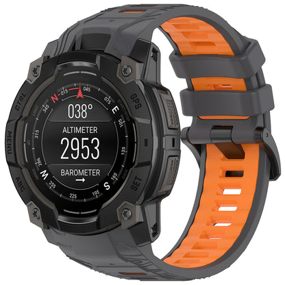 Pas Techsuit W077 za Garmin Instinct 3 45mm Solar / Instinct 3 45mm, Sivo Oranžen