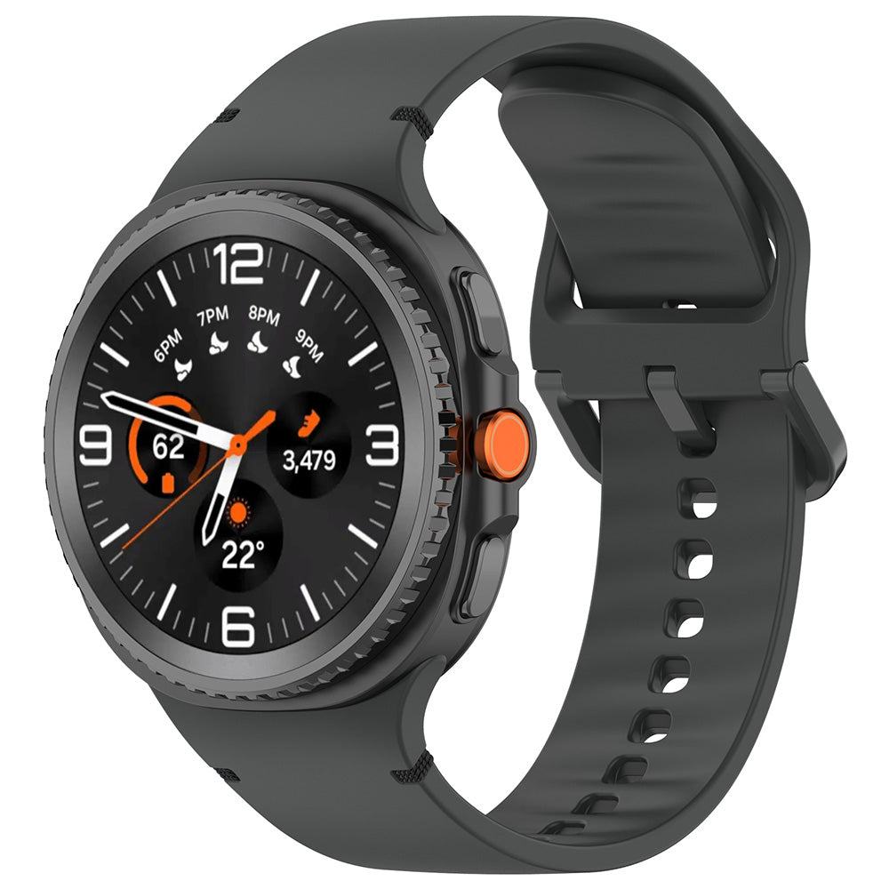 Pas Techsuit W079 za Samsung Galaxy Watch 8 Classic / Watch8 44mm / Watch 8 40mm, Grafitno Črna