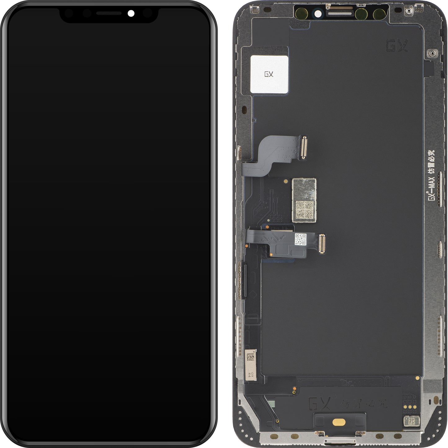 GX zaslon na dotik za Apple iPhone XS Max, z okvirjem, različica OLED, črn
