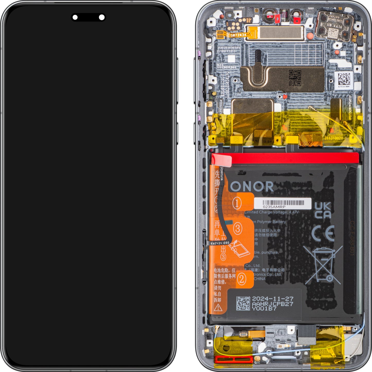 Zaslon s Touchscreenom Honor Magic7 Pro, z Okvirjem in Baterijo, Črn, Service Pack 0235AMRM