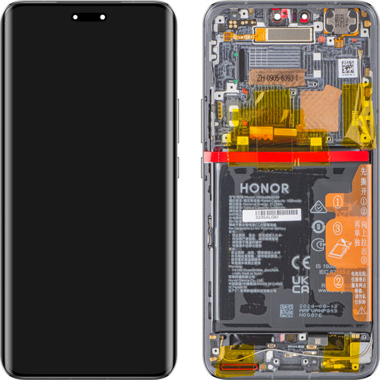 Zaslon na dotik Honor Magic6 Pro, z okvirjem in baterijo, črn, servisni paket 0235ALQD 