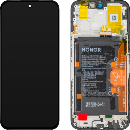 Zaslon s touchscreenom Honor X6c, z okvirjem in baterijo, črn (Midnight Black), servisni paket 0235APGS