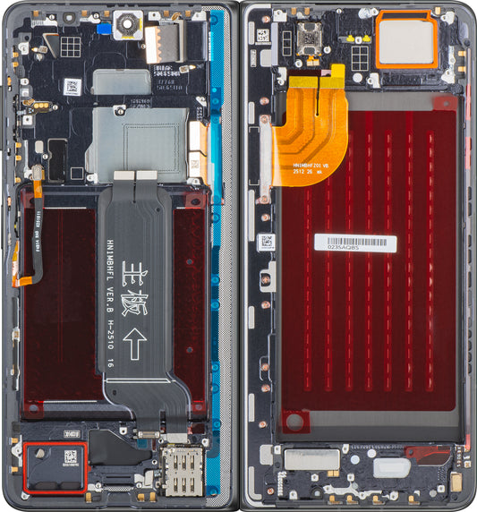 Zaslon s senzorjem na dotik Honor Magic V5, z okvirjem, Sub Inner, črn, Service Pack 0235AQBS