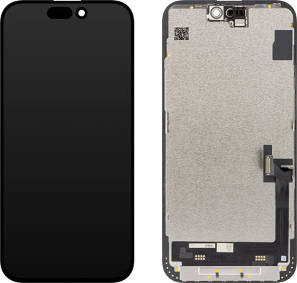 Zaslon s tehnologijo na dotik JK za Apple iPhone 15 Plus, s okvirjem, različica LCD In-Cell IC Movable, črna