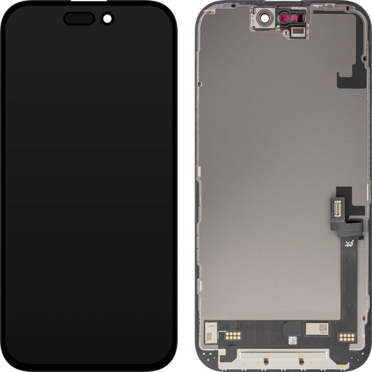 Zaslon na dotik JK za Apple iPhone 16, z okvirjem, različica LCD In-Cell IC Movable, črn