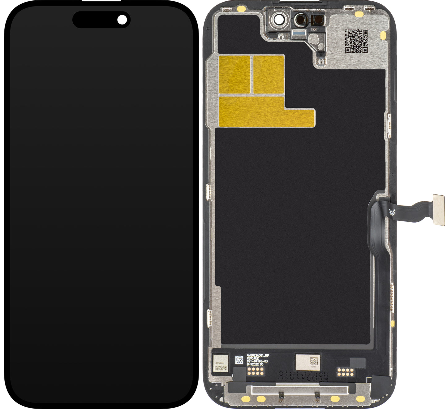 JK zaslon na dotik za Apple iPhone 14 Pro, z okvirjem, različica z gibljivim zaslonom LCD v celici, črna 