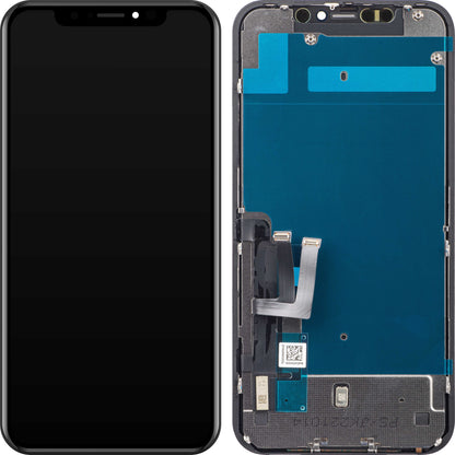 JK Zaslon na dotik za Apple iPhone 11, z okvirjem, različica z vgrajenim zaslonom LCD, črn