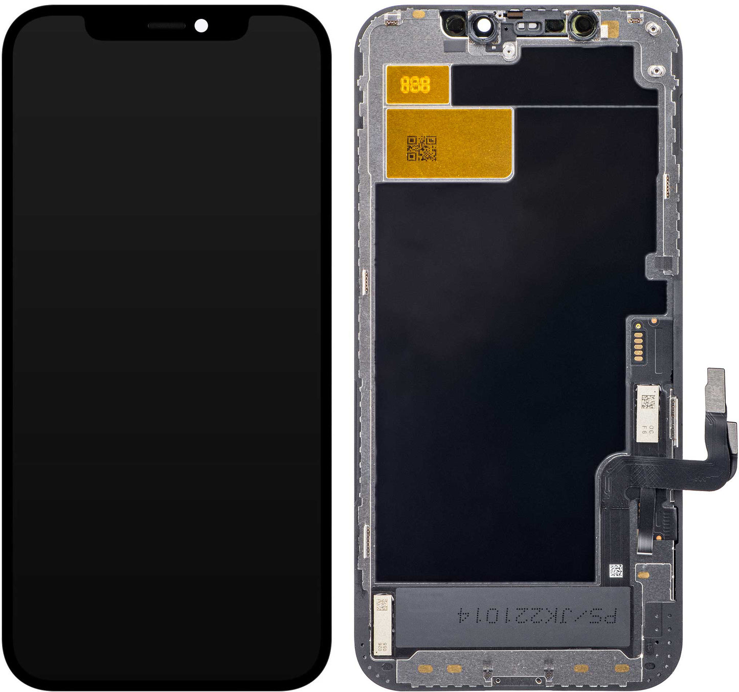 Zaslon s Touchscreenom JK za Apple iPhone 12 / 12 Pro, z okvirjem, LCD In-Cell IC Movable različica, črn.