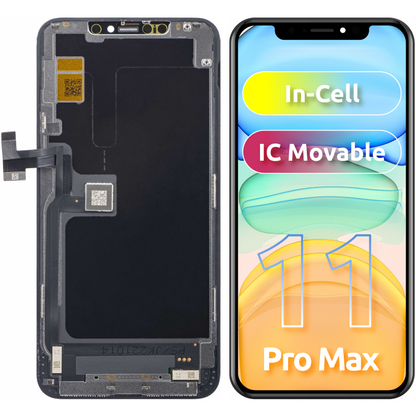 JK Touchscreen Display for Apple iPhone 11 Pro Max, with Frame, Movable IC In-Cell LCD Version, Black