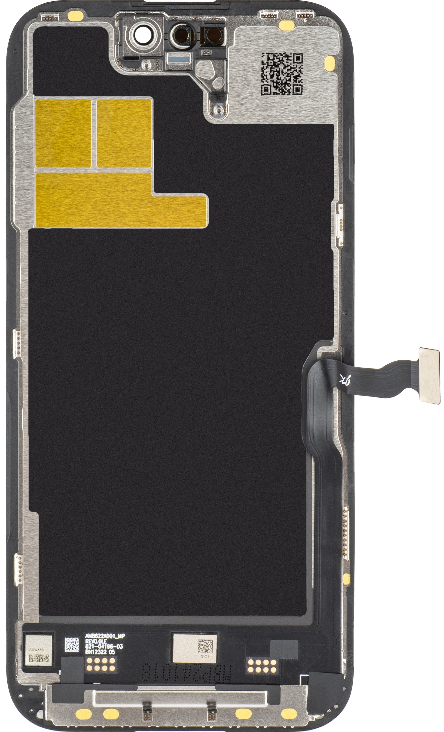 JK zaslon na dotik za Apple iPhone 14 Pro, z okvirjem, različica z gibljivim zaslonom LCD v celici, črna 