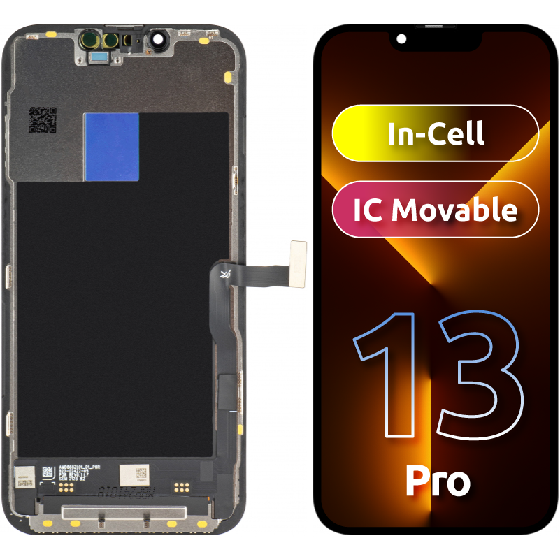 JK zaslon na dotik za Apple iPhone 13 Pro, z okvirjem, različica LCD In-Cell IC premakljiv, črna