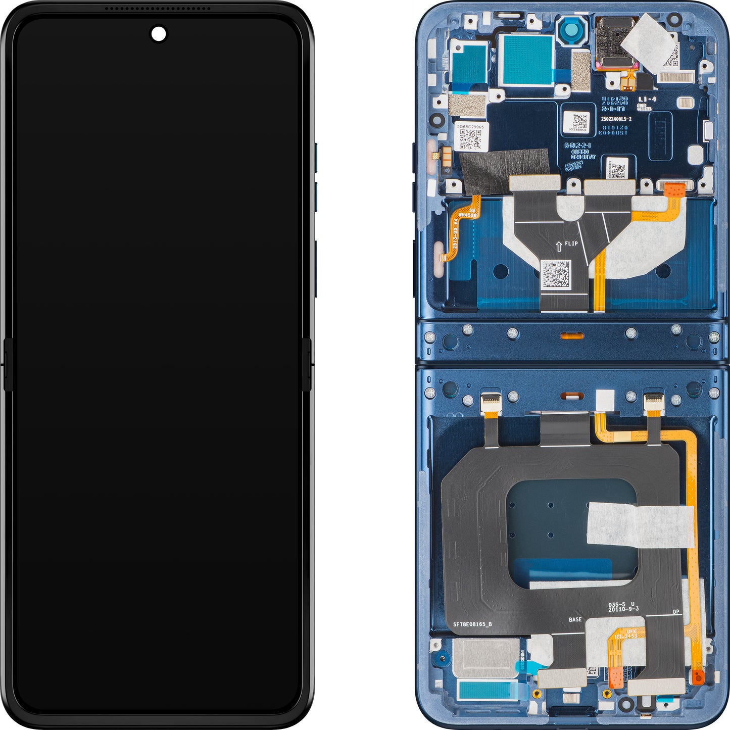 Zaslon na dotik Motorola Razr 2025 / Razr 60, z okvirjem, Sub Inner, mornarsko modra (Gibraltar Sea), Service Pack 5D68C29965