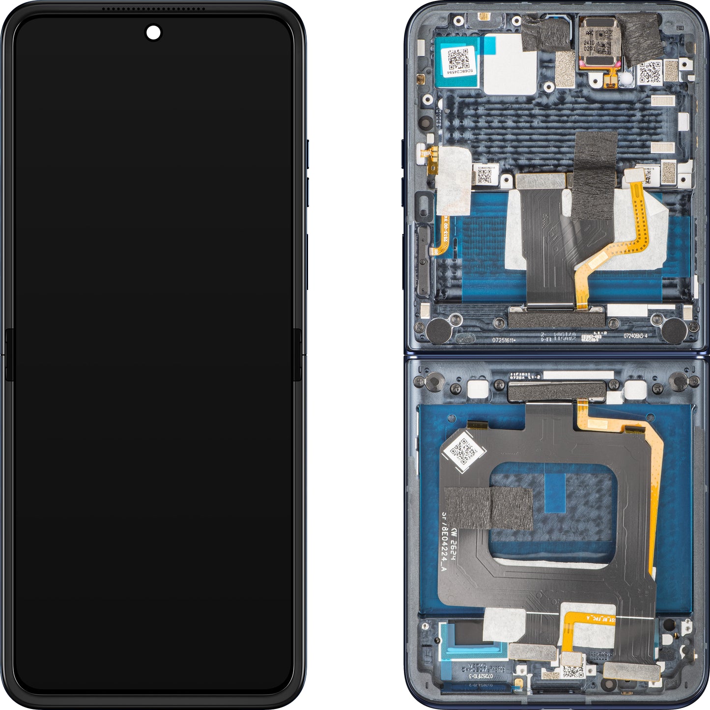 Zaslon na dotik Motorola Razr+ 2025 / Razr+ 2024 / Razr 50 Ultra, z okvirjem, pod notranjim delom, mornarsko modra (Navy Blazer), servisni paket 5D68C24698