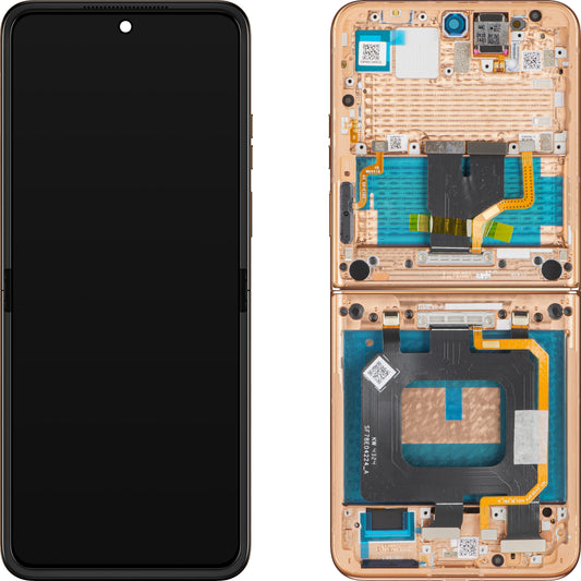 Zaslon na dotik Motorola Razr+ 2025 / Razr+ 2024 / Razr 50 Ultra, z okvirjem, Sub Inner, rjava (Mocha Mousse), Service Pack 5D68C29482