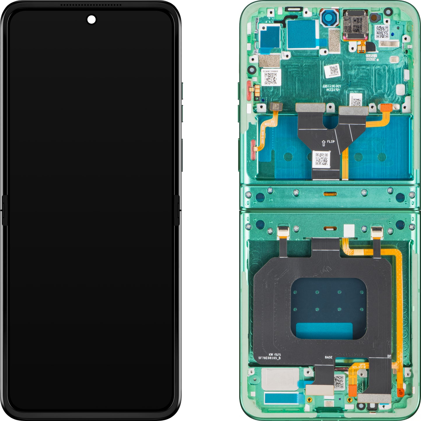 Zaslon na dotik Motorola Razr 2025 / Razr 60, z okvirjem, Sub Inner, zelen (Spring Bud), Service Pack 5D68C29966
