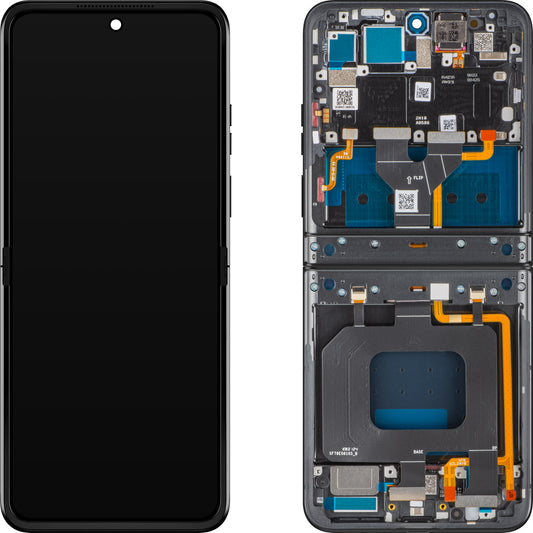 Zaslon na dotik Motorola Razr 2024 / Razr 50, z okvirjem, pod notranjim delom, siv (Steel Wool), zamenjava 5D68C24806