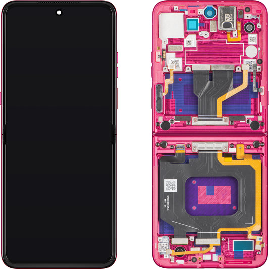 Zaslon na dotik Motorola Razr 60 Ultra, z okvirjem, pod Inner, magenta (Pantone Cabaret), servisni paket 5D68C29902