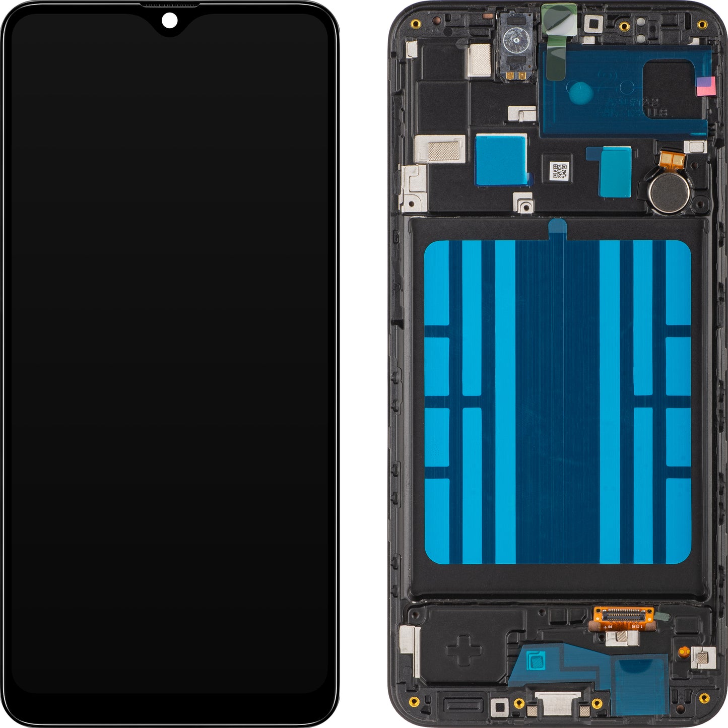 Zaslon s tehnologijo na dotik MP, združljiv s Samsung Galaxy A20 A205, s okvirjem, črn