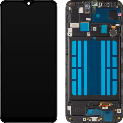 Zaslon s tehnologijo na dotik MP, združljiv s Samsung Galaxy A20 A205, s okvirjem, črn