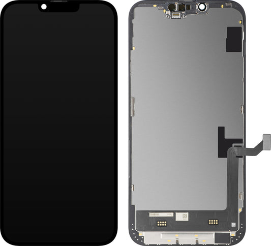 Zaslon s tehnologijo na dotik MP, združljiv z Apple iPhone 14 Plus, z okvirjem, različica Soft OLED FHD IC Movable, črn
