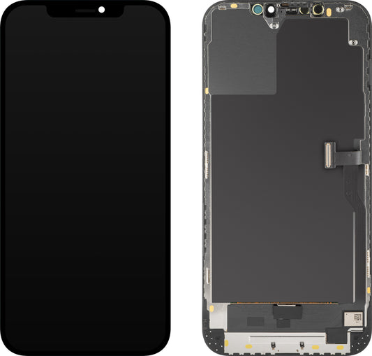Zaslon na dotik MP, združljiv z Apple iPhone 12 Pro Max, z okvirjem, OLED diagnostična različica, črn