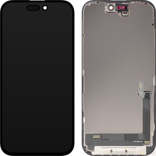 Zaslon na dotik MP, združljiv z Apple iPhone 16, z okvirjem, različica OLED FHD Diagnostic, črn