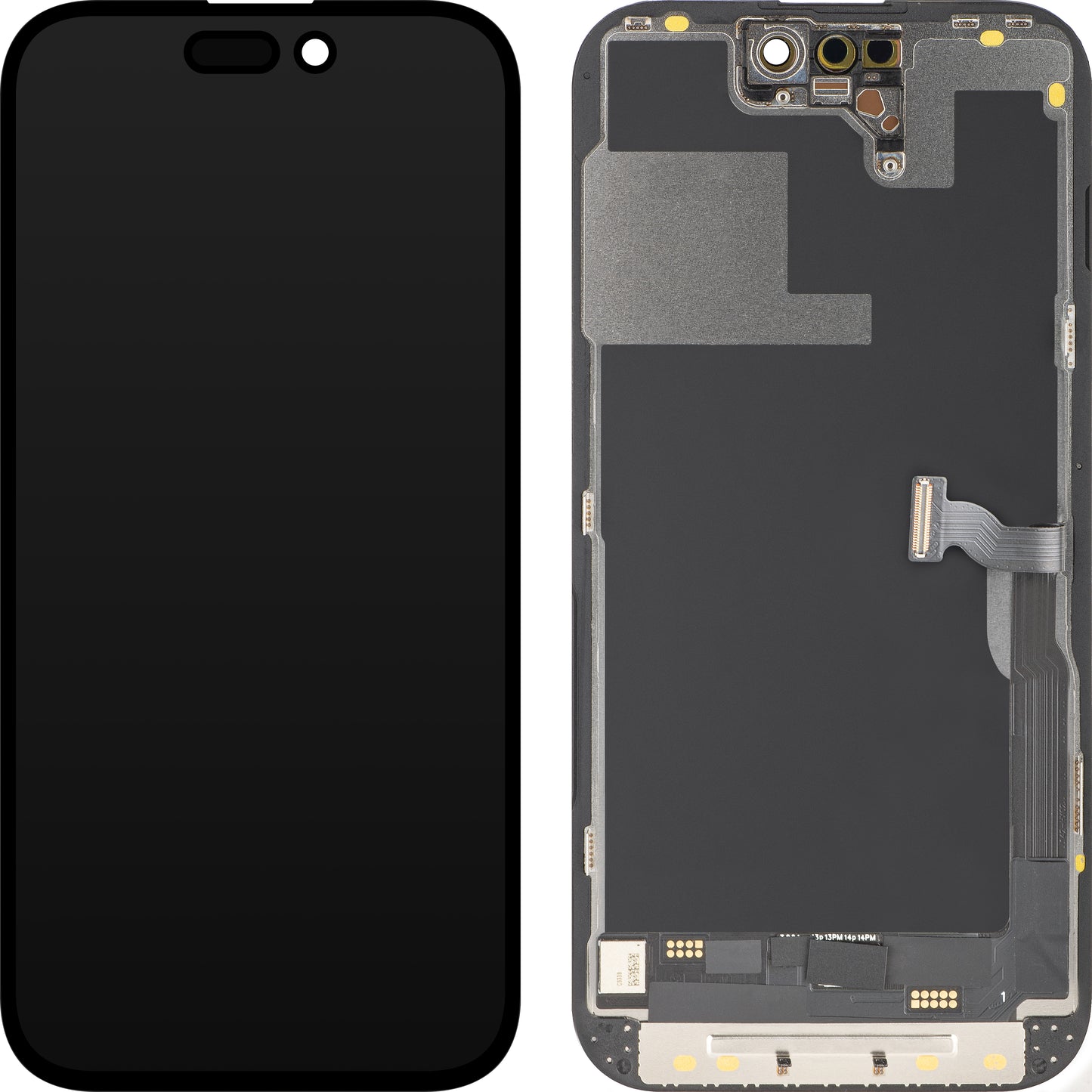 Zaslon s tehnologijo na dotik MP, združljiv z Apple iPhone 14 Pro, z okvirjem, različica OLED FHD Diagnostic, črn