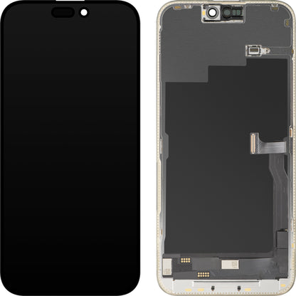 Zaslon s tehnologijo na dotik MP, združljiv z Apple iPhone 15 Pro Max, z okvirjem, različica OLED FHD Diagnostic, črn