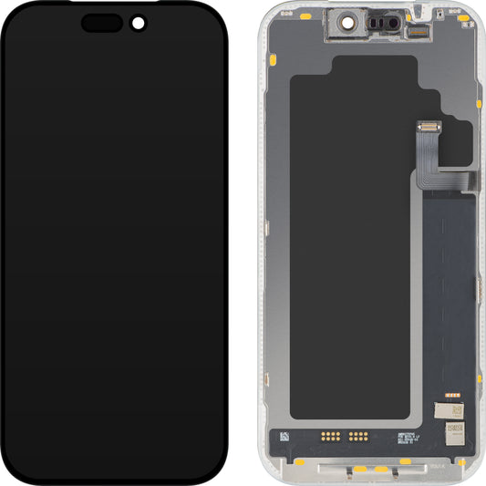 MP zaslon na dotik, združljiv z Apple iPhone 17 Pro, z okvirjem, različica Soft OLED FHD 120Hz IC Movable, črna