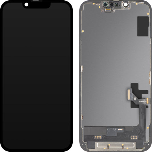 MP zaslon na dotik, združljiv z Apple iPhone 17e / 16e, z okvirjem, različica Soft OLED FHD 120Hz IC premikljiv, črna