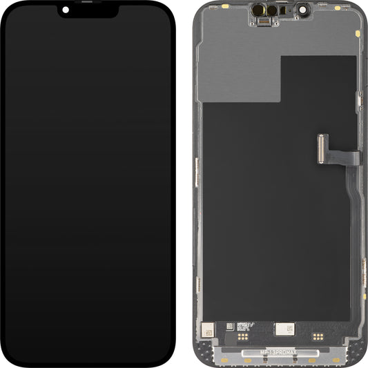 MP zaslon na dotik, združljiv z Apple iPhone 13 Pro Max, z okvirjem, Premium Soft OLED FHD 120Hz diagnostična različica, črna