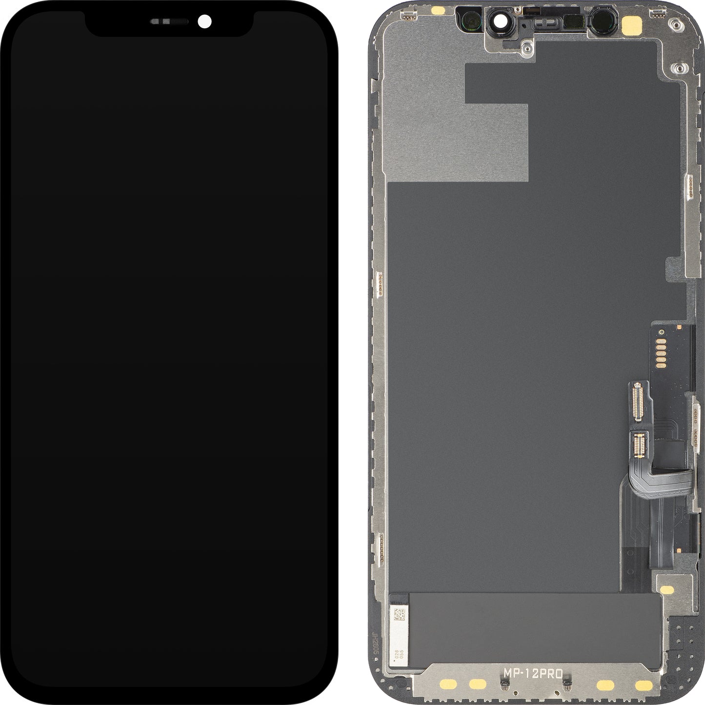 MP zaslon na dotik, združljiv z Apple iPhone 12 / 12 Pro, z okvirjem, OLED FHD IC Movable različica, črna